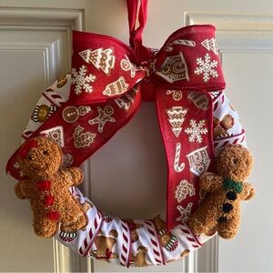 Mini Christmas Gingerbread Man 10 Inch Wreath Small Room Or Door Decor